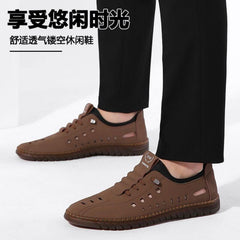 Men's Stylish Laser Cut Tan Casual Shoes