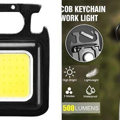 Mini LED COB Flashlight , Keychain Light,500 Lumen Rechargeable Flashlights