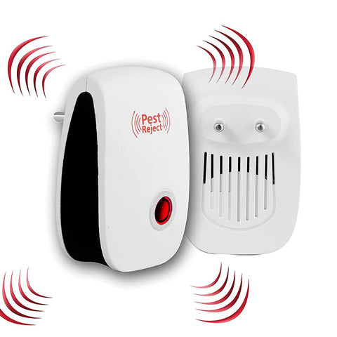 Ultrasonic Pest Repeller Machine for Mosquito Rats Cockroach Home Plug in Electric Pest Repellent Pest Control Reject Aid (Red)