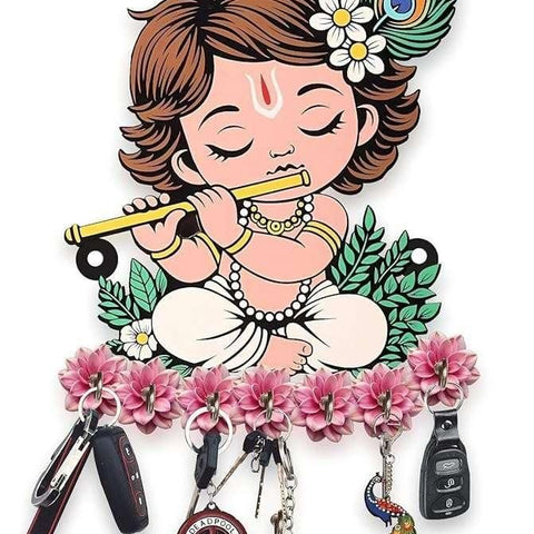 Krishna Wooden Keys Hanger