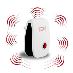 Ultrasonic Pest Repeller Machine for Mosquito Rats Cockroach Home Plug in Electric Pest Repellent Pest Control Reject Aid (Red)