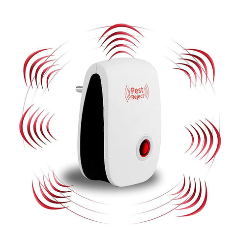 Ultrasonic Pest Repeller Machine for Mosquito Rats Cockroach Home Plug in Electric Pest Repellent Pest Control Reject Aid (Red)
