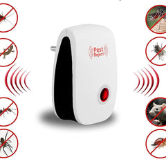 Ultrasonic Pest Repeller Machine for Mosquito Rats Cockroach Home Plug in Electric Pest Repellent Pest Control Reject Aid (Red)