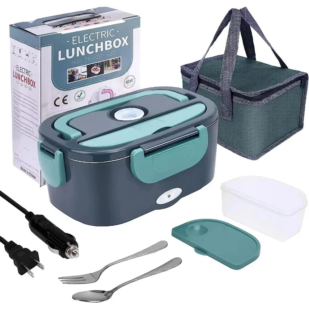1.5 liters, 60 watts, portable electric lunch box insulation device,household or vehicle-mounted food heater - leak-proof design