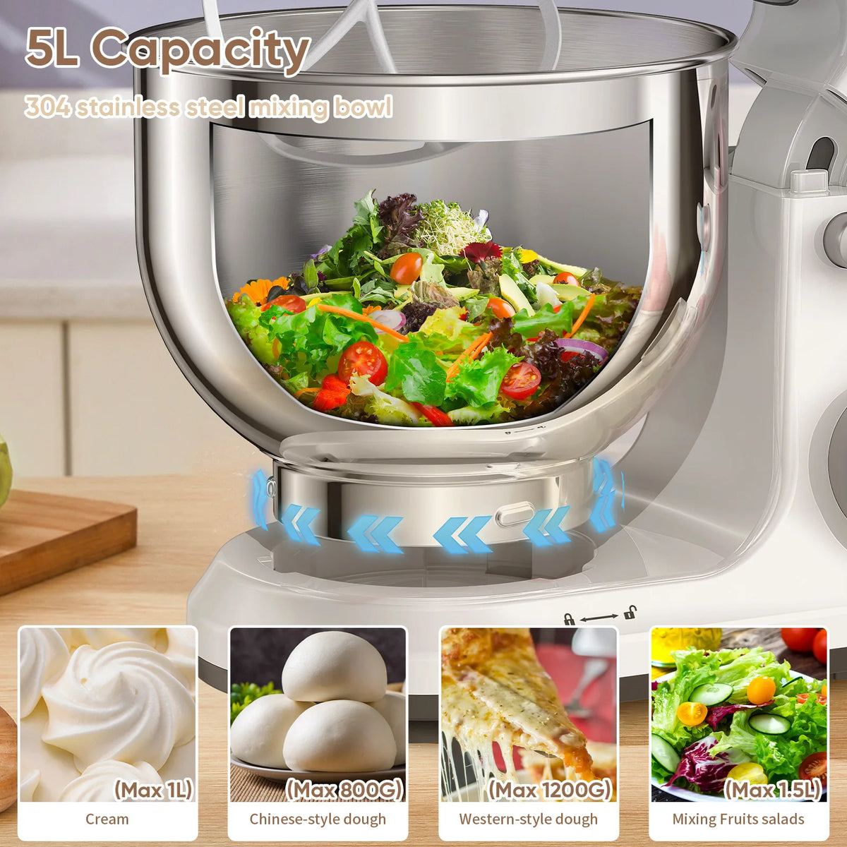 Stainless Steel Bowl Mixer, Electric Stand Mixer