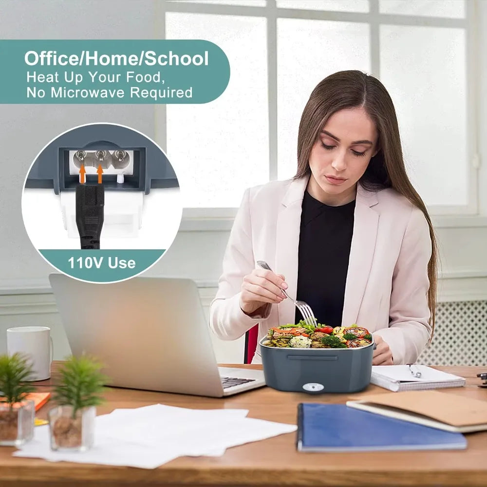 1.5 liters, 60 watts, portable electric lunch box insulation device,household or vehicle-mounted food heater - leak-proof design