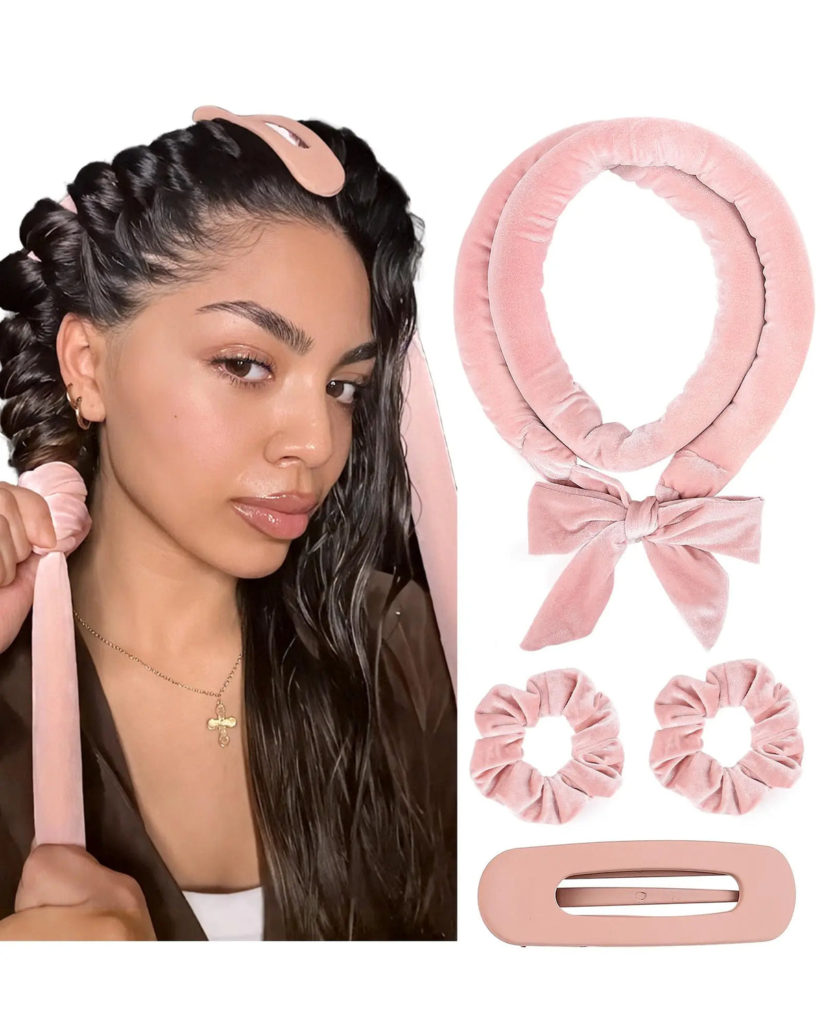 Heatless Curling Rod Headband – Satin No Heat Hair Curler